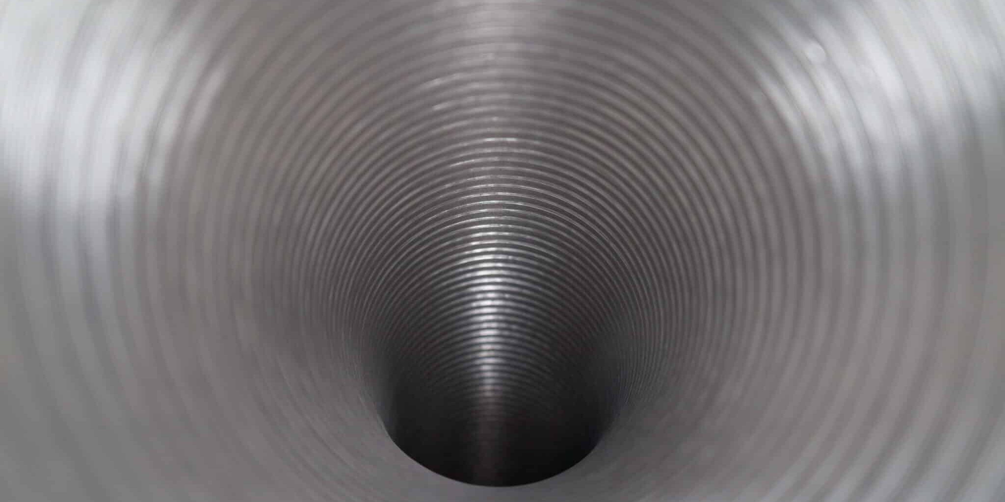 aluminum duct silver Peek inside