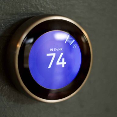 Dayton, OH; Sept 22nd, 2019: Isolated smart home thermostat on b